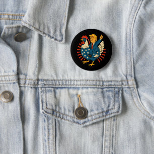 Chicken Jockey Trump Funny Meme Ronde Button 5,7 Cm