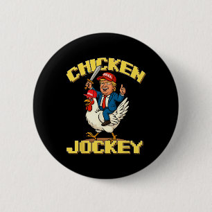 Chicken Jockey Trump Funny Meme Ronde Button 5,7 Cm