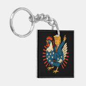 Chicken Jockey Trump Funny Meme Sleutelhanger (Voorkant Links)