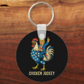 Chicken Jockey Trump Funny Meme Sleutelhanger (Voorkant)