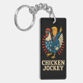 Chicken Jockey Trump Funny Meme Sleutelhanger (Voorkant Links)