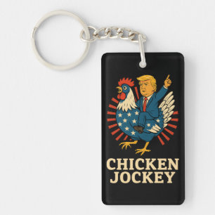 Chicken Jockey Trump Funny Meme Sleutelhanger
