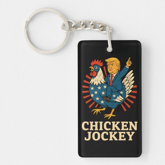 Chicken Jockey Trump Funny Meme Sleutelhanger (Voorkant)