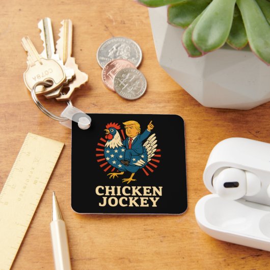 Chicken Jockey Trump Funny Meme Sleutelhanger (Bureau)