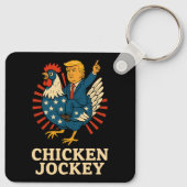 Chicken Jockey Trump Funny Meme Sleutelhanger (Achterkant)