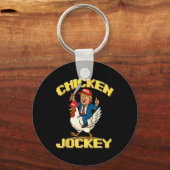 Chicken Jockey Trump Funny Meme Sleutelhanger (Voorkant)