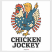 Chicken Jockey Trump Funny Meme Sticker (Vel)