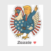 Chicken Jockey Trump Funny Meme Sticker (Vel)