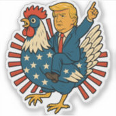 Chicken Jockey Trump Funny Meme Sticker (Voorkant)