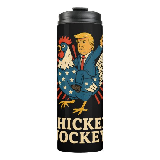 Chicken Jockey Trump Funny Meme Thermosbeker (Voorkant)