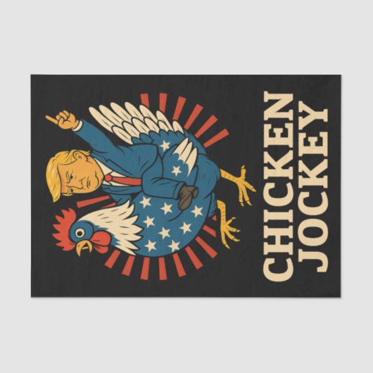 Chicken Jockey Trump Funny Meme Tissuepapier (Voorkant)