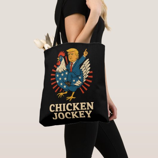 Chicken Jockey Trump Funny Meme Tote Bag (Dichtbij)