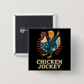 Chicken Jockey Trump Funny Meme Vierkante Button 5,1 Cm (Voorkant /achterkant)
