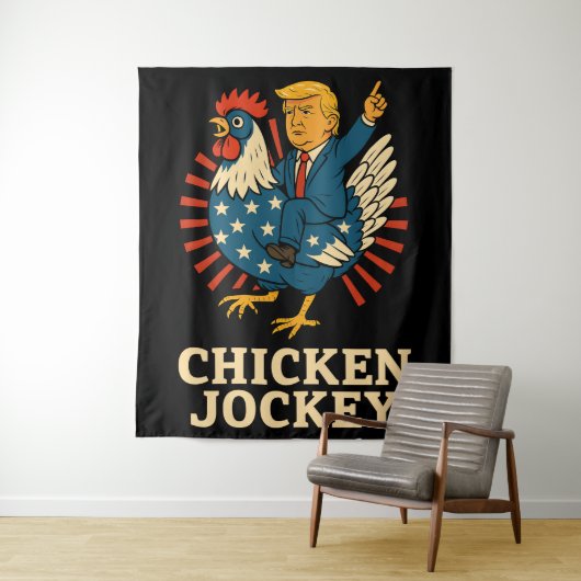 Chicken Jockey Trump Funny Meme Wandkleed (In situ)