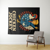 Chicken Jockey Trump Funny Meme Wandkleed (In Situ (horizontaal))