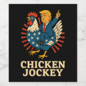 Chicken Jockey Trump Funny Meme Wijn Etiket (Enkel label)