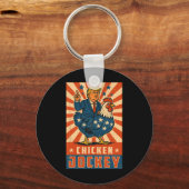 Chicken Jockey Trump Grappige meme 10 Sleutelhanger (Voorkant)
