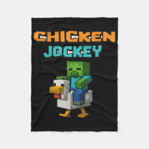 Chicken Jockey Zombie Pixel Art Zombie Gamer Grapp Fleece Deken