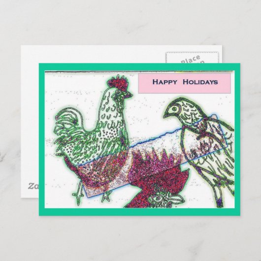 Chicken Joy Christmas Briefkaart (Voorkant / Achterkant)
