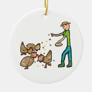 Chicken Keeping Keramisch Ornament
