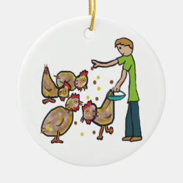 Chicken Keeping Keramisch Ornament