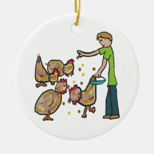Chicken Keeping Keramisch Ornament