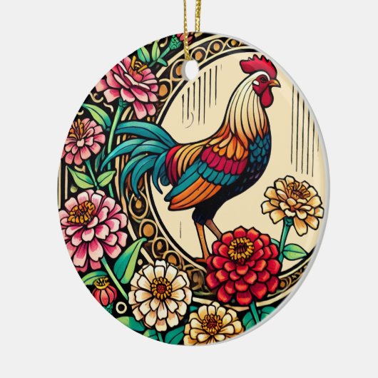 Chicken Keramisch Ornament (Links)
