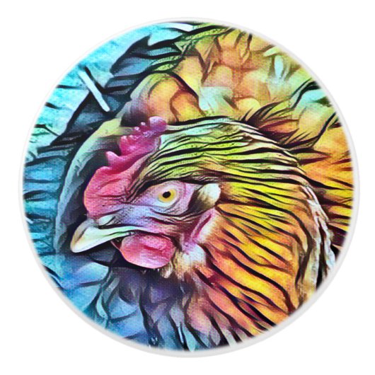 CHICKEN KERAMISCHE KNOP (Voorkant)