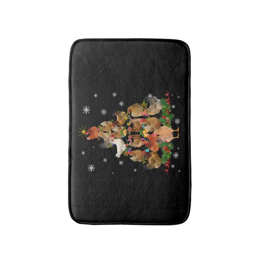 Chicken Kerstbomen Licht Funny Chicken Xmas Badmat (Voorkant Verticaal)