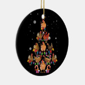 Chicken Kerstbomen Licht Funny Chicken Xmas Keramisch Ornament (Rechts)