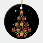 Chicken Kerstbomen Licht Funny Chicken Xmas Keramisch Ornament (Voorkant)