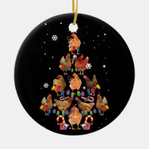 Chicken Kerstbomen Licht Funny Chicken Xmas Keramisch Ornament