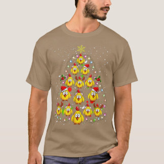 Chicken Kerstbomen Licht Funny Chicken Xmas T-shirt