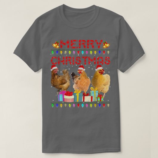 Chicken Kerstlamles Merry Xmas Chicken Funny T-shirt (Design voorkant)