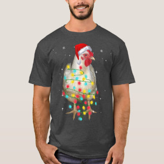 Chicken kerstlampjes Funny Xmas Santa Hat Anim T-shirt