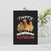 Chicken Kerstlampjes Merry Xmas Chicken Kaart (Staand voorkant)