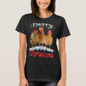 Chicken Kerstlampjes Merry Xmas Chicken T-shirt (Voorkant)