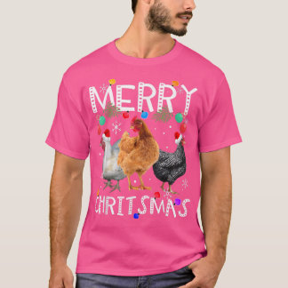 Chicken Kerstlampjes Merry Xmas Chicken T-shirt