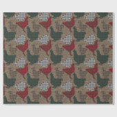 Chicken Kerstmis Pset Burlap Cadeaupapier (Vlak)