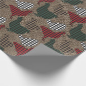 Chicken Kerstmis Pset Burlap Cadeaupapier (Hoek)