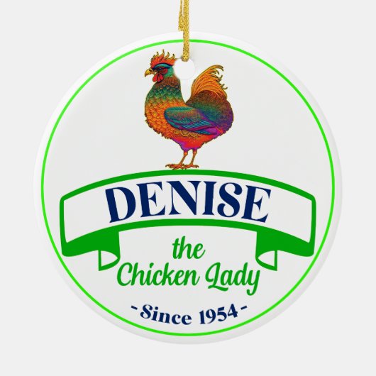 Chicken Lady Keramisch Ornament (Achterkant)