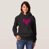 Chicken Lady voor Vrouwen Roze Hoodie (Voorkant volledig)