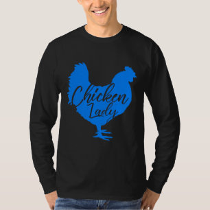 Chicken Lady voor Women Blue T-shirt