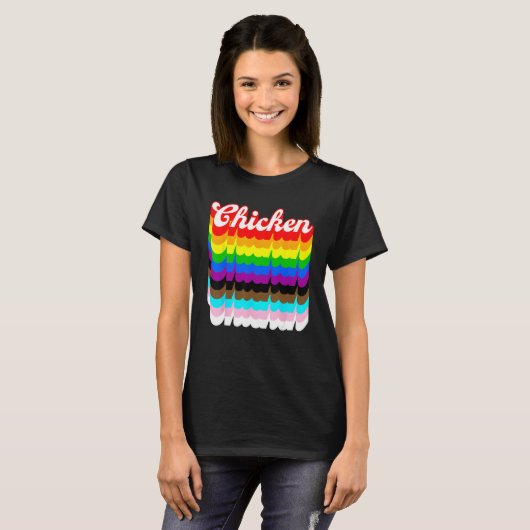 Chicken LGBTQ pride rainbow T-shirt (Voorkant volledig)