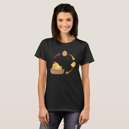 Chicken life cycle chick chicken chicken eggs chic t-shirt (Voorkant volledig)