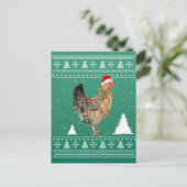 Chicken Lights met kerstpyjama met kerstmis Briefkaart (Staand voorkant)