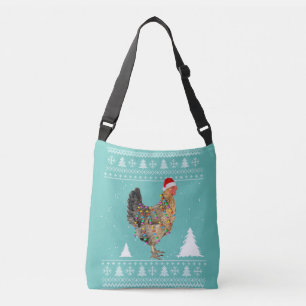 Chicken Lights met kerstpyjama met kerstmis Crossbody Tas