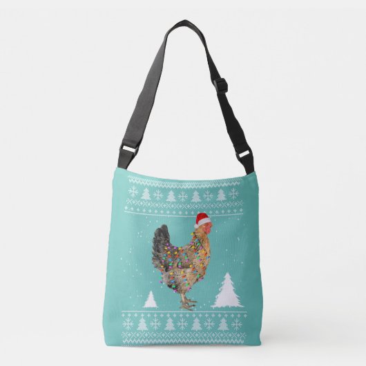Chicken Lights met kerstpyjama met kerstmis Crossbody Tas (Voorkant)