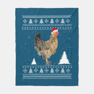 Chicken Lights met kerstpyjama met kerstmis Fleece Deken