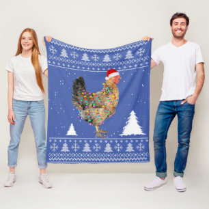 Chicken Lights met kerstpyjama met kerstmis Fleece Deken